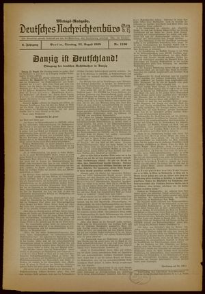Deutsches Nachrichtenbüro vom 22.08.1939