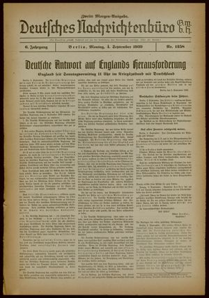 Deutsches Nachrichtenbüro vom 04.09.1939