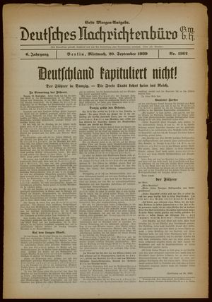 Deutsches Nachrichtenbüro vom 20.09.1939