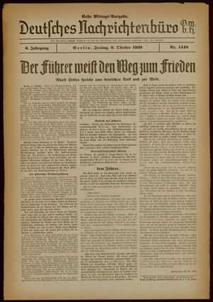 Deutsches Nachrichtenbüro vom 06.10.1939