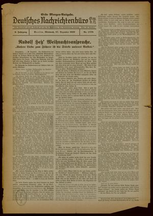 Deutsches Nachrichtenbüro vom 27.12.1939