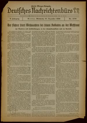 Deutsches Nachrichtenbüro vom 27.12.1939