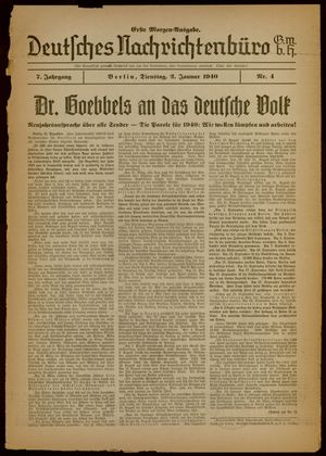Deutsches Nachrichtenbüro vom 02.01.1940