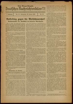 Deutsches Nachrichtenbüro vom 20.01.1940