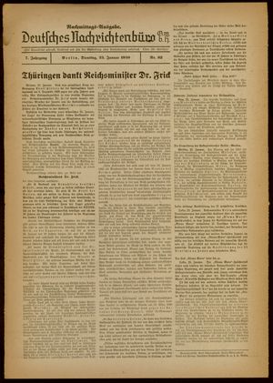 Deutsches Nachrichtenbüro vom 23.01.1940