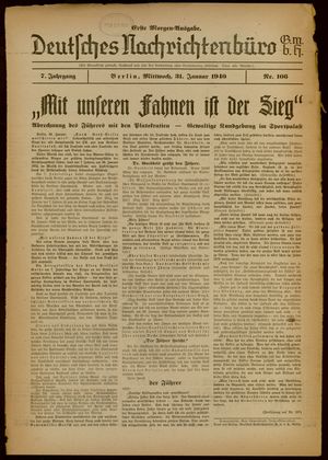Deutsches Nachrichtenbüro vom 31.01.1940