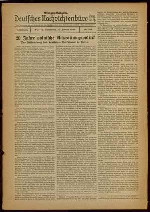 Deutsches Nachrichtenbüro vom 15.02.1940