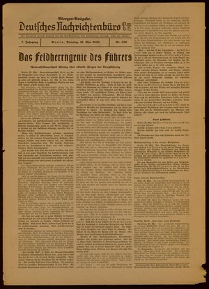 Deutsches Nachrichtenbüro on May 20, 1940