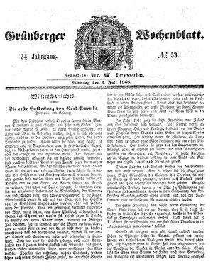 Grünberger Wochenblatt on Jul 5, 1858