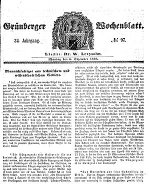 Grünberger Wochenblatt on Dec 6, 1858