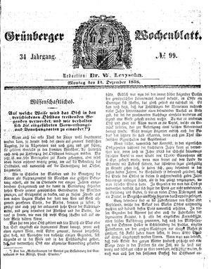 Grünberger Wochenblatt on Dec 13, 1858