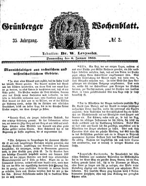 Grünberger Wochenblatt on Jan 6, 1859