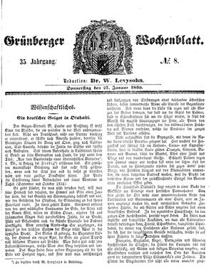 Grünberger Wochenblatt vom 27.01.1859