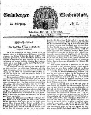 Grünberger Wochenblatt vom 03.02.1859