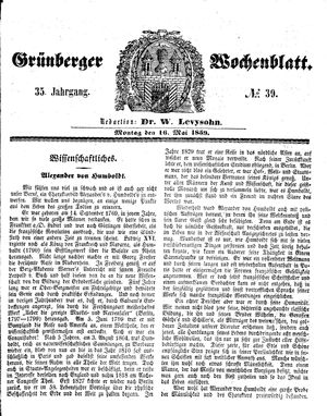 Grünberger Wochenblatt vom 16.05.1859