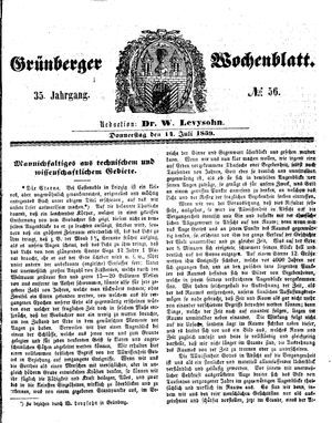 Grünberger Wochenblatt on Jul 14, 1859
