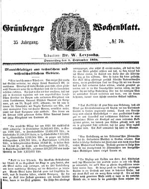 Grünberger Wochenblatt on Sep 1, 1859