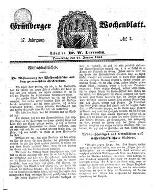 Grünberger Wochenblatt vom 24.01.1861