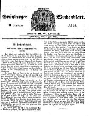 Grünberger Wochenblatt on Jul 11, 1861