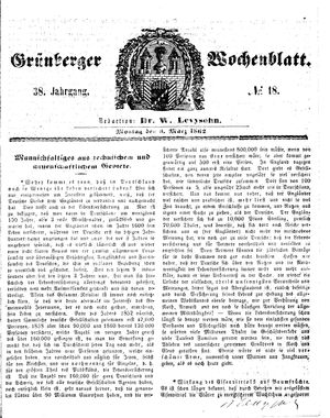 Grünberger Wochenblatt vom 03.03.1862