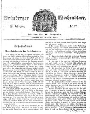 Grünberger Wochenblatt on Mar 17, 1862