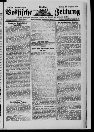 Vossische Zeitung vom 29.12.1911