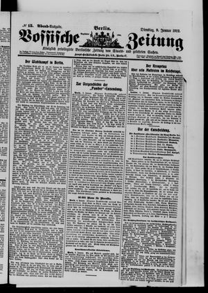 Vossische Zeitung vom 09.01.1912