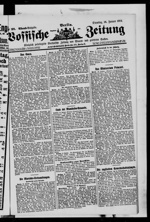 Vossische Zeitung on Jan 16, 1912