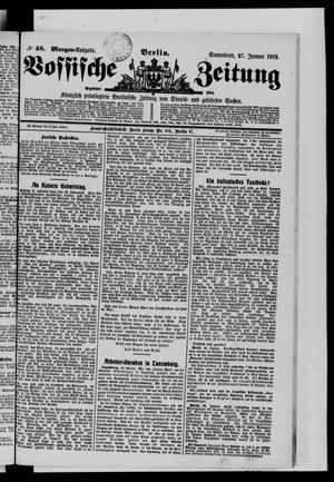 Vossische Zeitung vom 27.01.1912