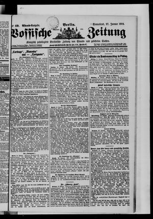 Vossische Zeitung on Jan 27, 1912
