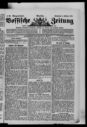Vossische Zeitung on Feb 3, 1912