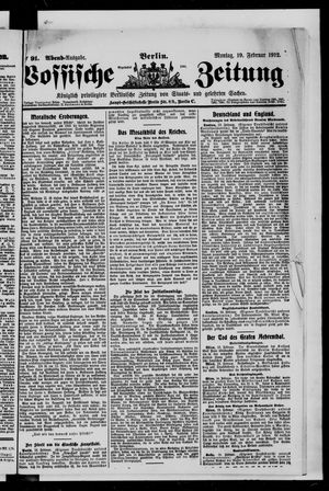Vossische Zeitung vom 19.02.1912