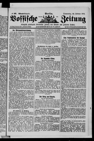 Vossische Zeitung on Feb 22, 1912