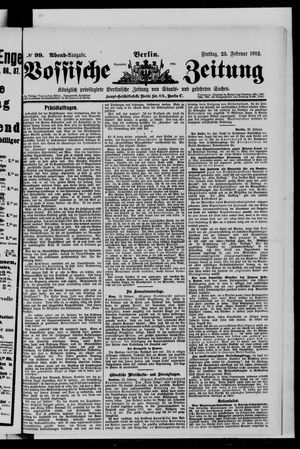 Vossische Zeitung on Feb 23, 1912
