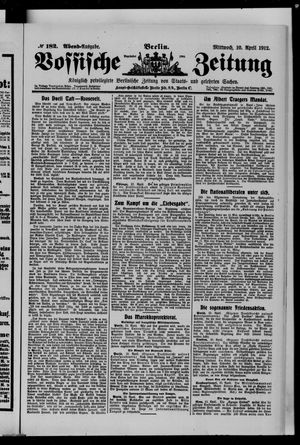 Vossische Zeitung vom 10.04.1912