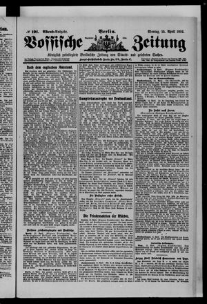 Vossische Zeitung vom 15.04.1912