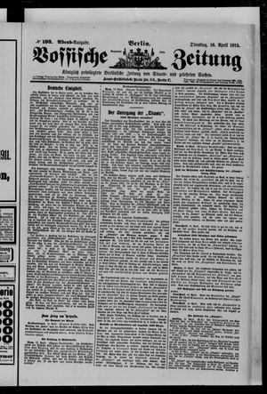Vossische Zeitung vom 16.04.1912