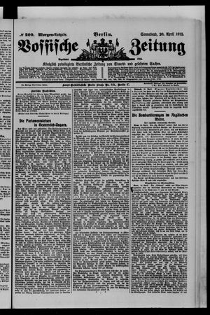 Vossische Zeitung on Apr 20, 1912
