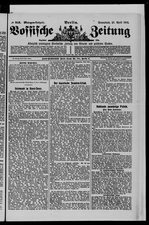 Vossische Zeitung vom 27.04.1912