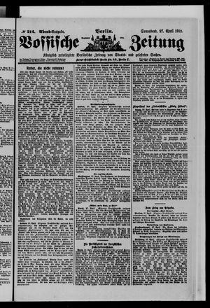 Vossische Zeitung vom 27.04.1912