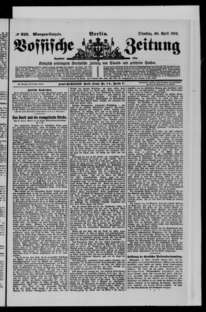 Vossische Zeitung vom 30.04.1912