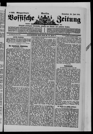 Vossische Zeitung vom 22.06.1912