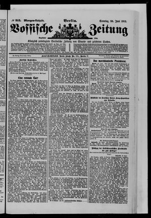 Vossische Zeitung vom 23.06.1912