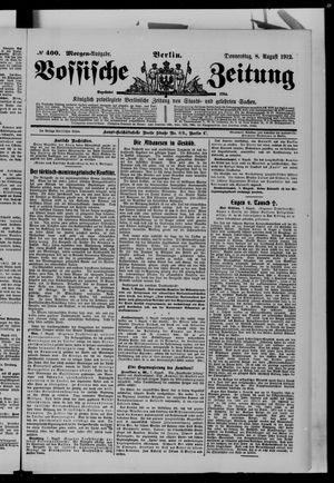 Vossische Zeitung vom 08.08.1912