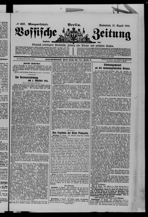 Vossische Zeitung on Aug 17, 1912