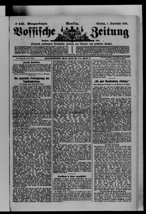 Vossische Zeitung on Sep 1, 1912