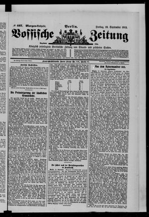Vossische Zeitung vom 13.09.1912