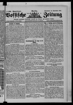 Vossische Zeitung vom 21.09.1912