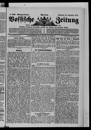 Vossische Zeitung on Sep 25, 1912