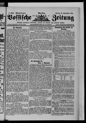 Vossische Zeitung vom 27.09.1912